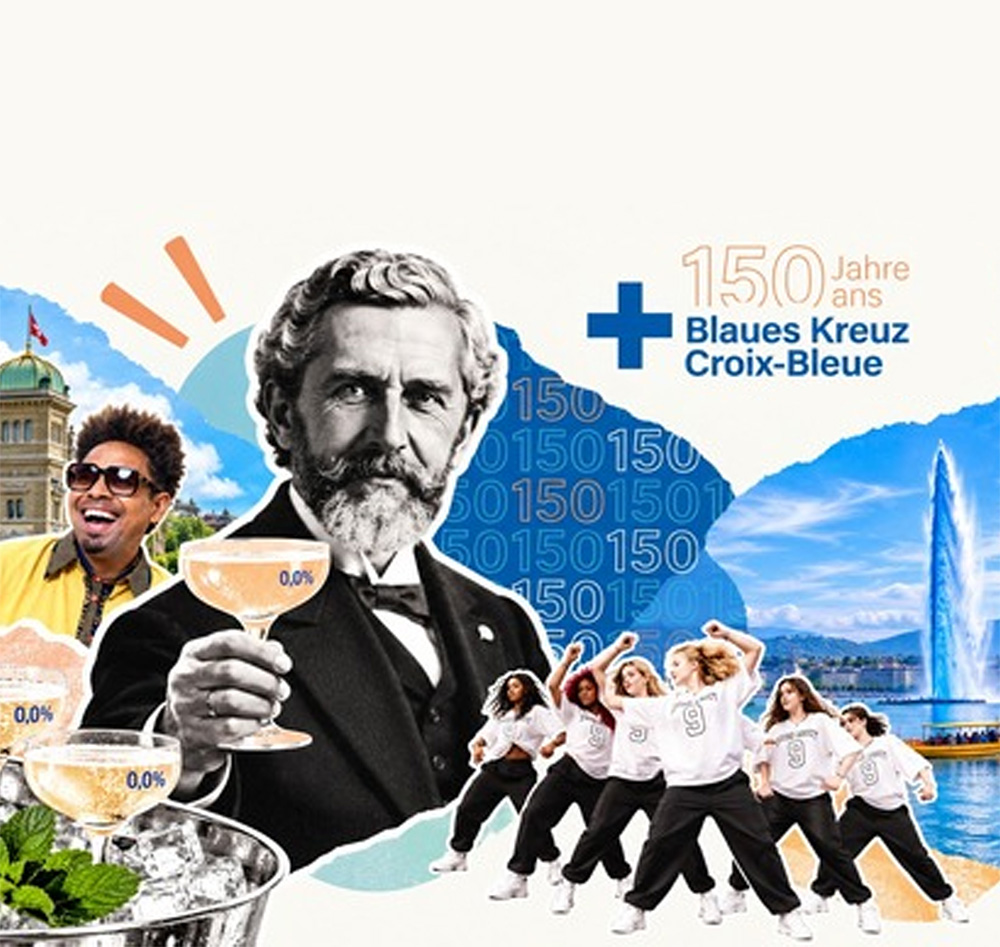 Foto-Composition Rochat, Genf, Bern, alkoholfreier Tröpfelschaumwein