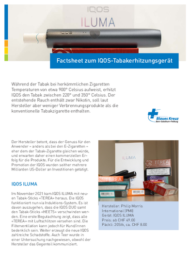 Factsheet zum IQOS-Tabakerhitzungsgerät